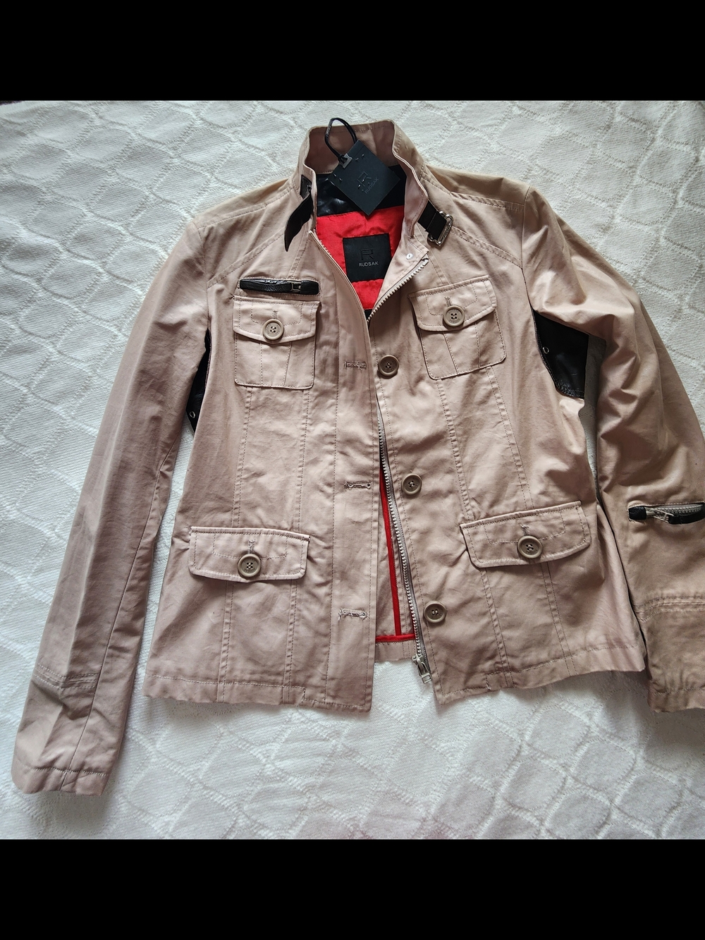 RUDSAK Tan Utility Jacket with Red Lining